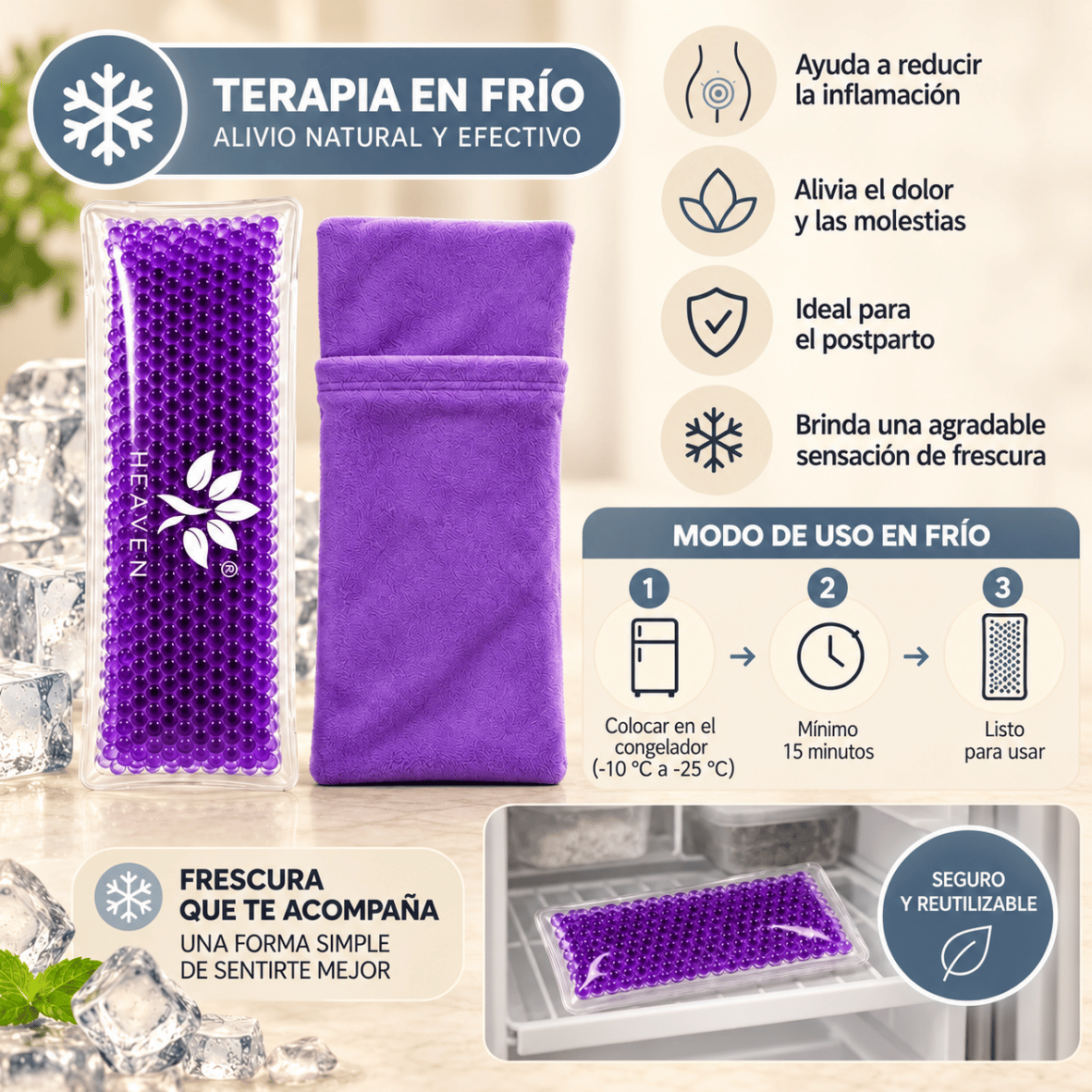 Arizona Mamá · Almohadilla Perineal de Gel Frío y Calor Postparto (Combo)