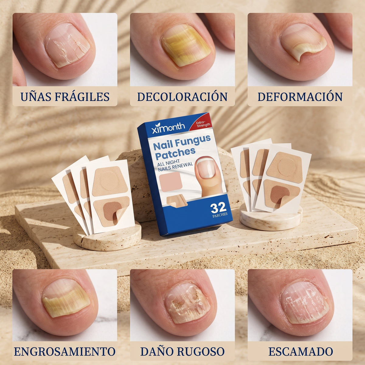Arizona Uñas Sanas · Parches para Uñas Amarillas x32